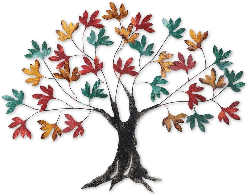 Hand-Painted Decorative Metal Wall Accessory, 115 x 94 x 4 cm, 100% Metal, Unique Colour Variations, Perfect for Home Decor & Art Lovers - Image 1