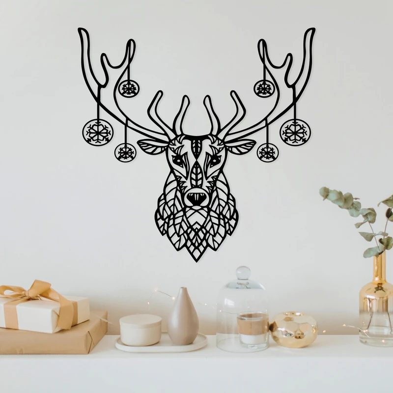 Stylish Black Decorative Metal Wall Accessory, 69 x 70 cm, 100% Metal, 1.5 mm Thick, Lightweight & Easy to Hang, Perfect for Modern Home Decor