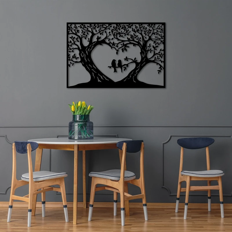 Stylish Black Decorative Metal Wall Accessory, 60 x 90 cm, 100% Metal, 1.5 mm Thickness, Perfect for Modern Home Decor & Unique Wall Art