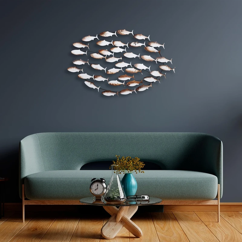 Hand-Painted Decorative Metal Wall Accessory, 94 x 58 x 5 cm, 100% Metal, Unique Colour Variations, Perfect for Home Decor & Art Lovers