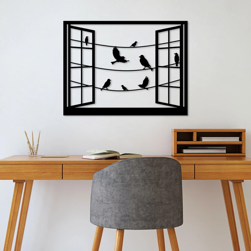 Stylish Black Decorative Metal Wall Accessory, 70 x 53 cm, 100% Metal (1.5 mm Thick), Easy Wall Mounting, Perfect for Modern Home Decor