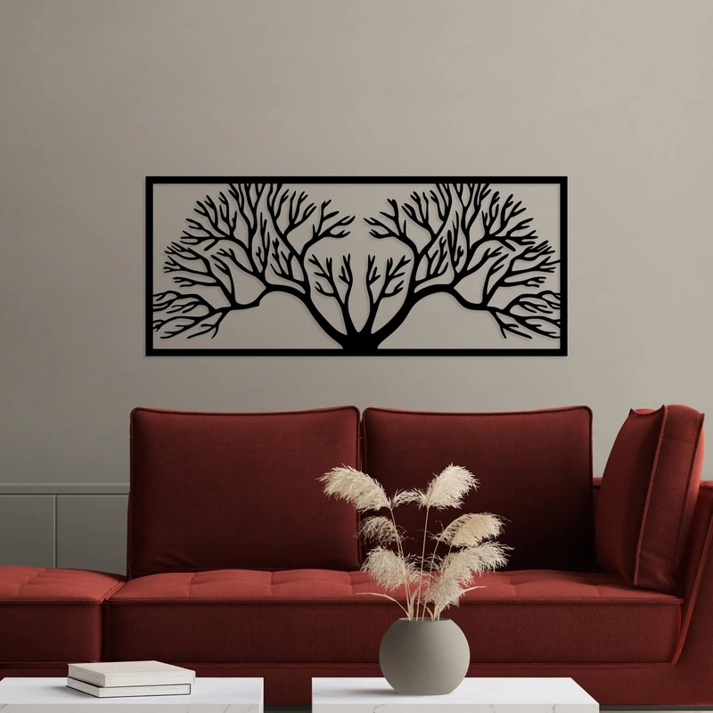 Stylish Black Decorative Metal Wall Accessory, 38 x 90 cm, 100% Metal, 1.5 mm Thickness, Lightweight & Easy to Hang, Perfect for Home Decor - Image 1