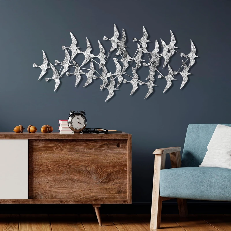 Handmade Decorative Metal Wall Accessory, 59 x 124 cm, 100% Metal (1.5 mm), Unique Hand-Painted Design, Perfect for Home Decor & Art Lovers