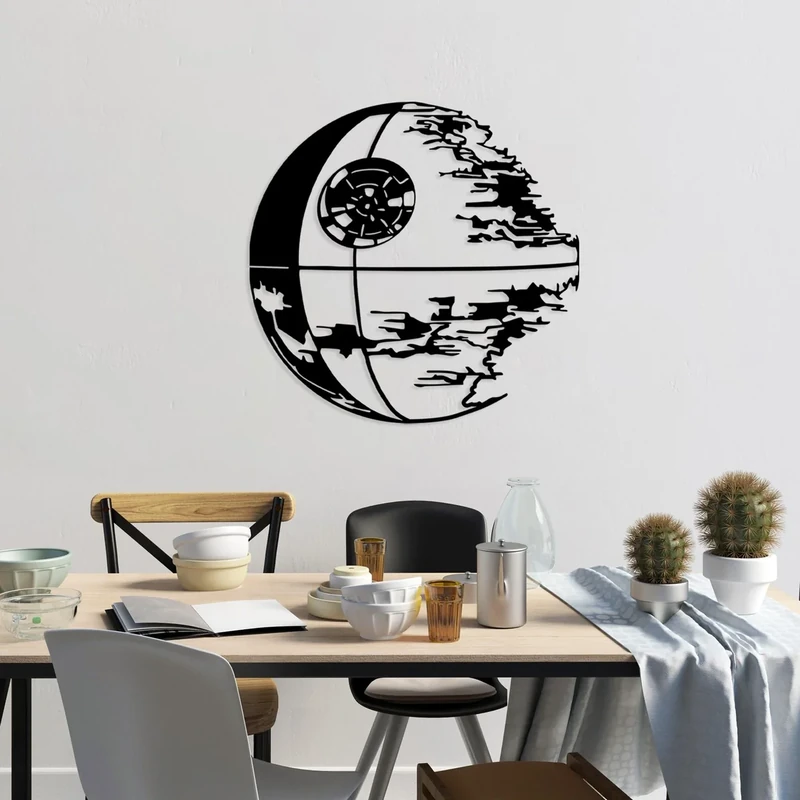 Stylish Black Decorative Metal Wall Accessory, 68 x 70 cm, 100% Metal, 1.5 mm Thick, Lightweight (0.61 kg) Perfect for Modern Home Decor