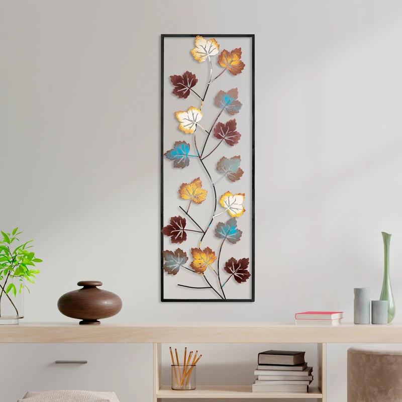 Handmade Decorative Metal Wall Accessory, 32 x 90 cm, 100% Metal (1.5 mm), Unique Hand-Painted Design, Perfect for Home Decor and Personal Touch - Image 1