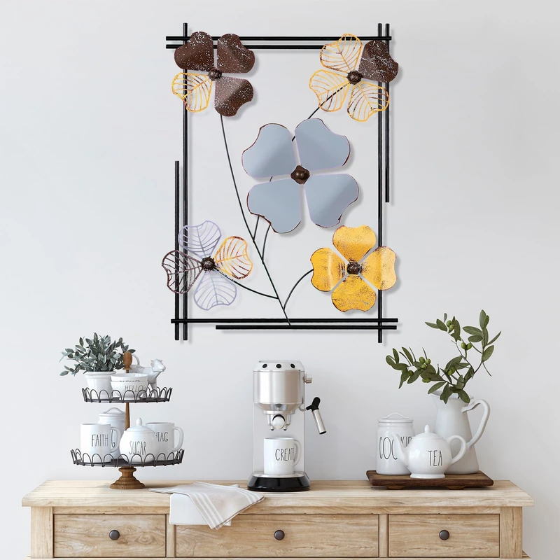 Handmade Decorative Metal Wall Accessory, 50 x 70 x 4 cm | 100% Metal, Unique Hand-Painted Design | Perfect for Home Decor & Art Lovers
