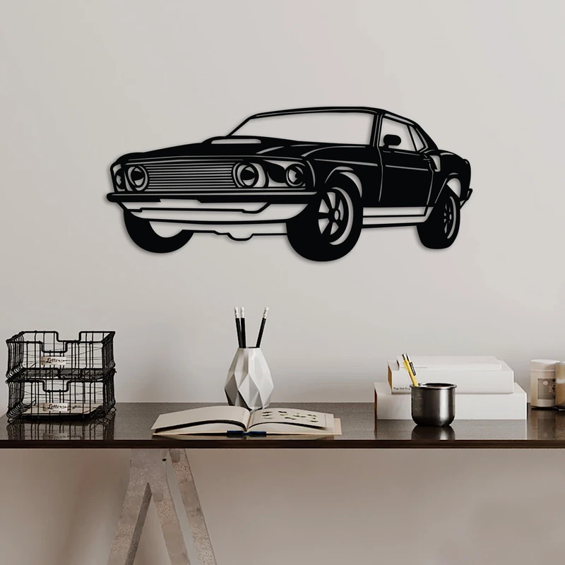 Stylish Black Decorative Metal Wall Accessory, 60 x 26 cm, 100% Metal, 1.5 mm Thickness, Lightweight (0.65 kg), Perfect for Modern Home Decor