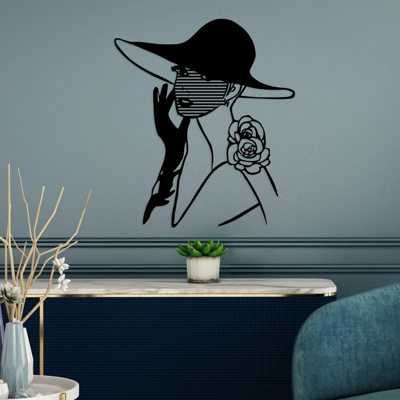 Stylish Black Decorative Metal Wall Accessory, 60 x 69 cm, 100% Metal (1.5 mm Thick), Lightweight (0.795 kg), Perfect for Modern Home Decor