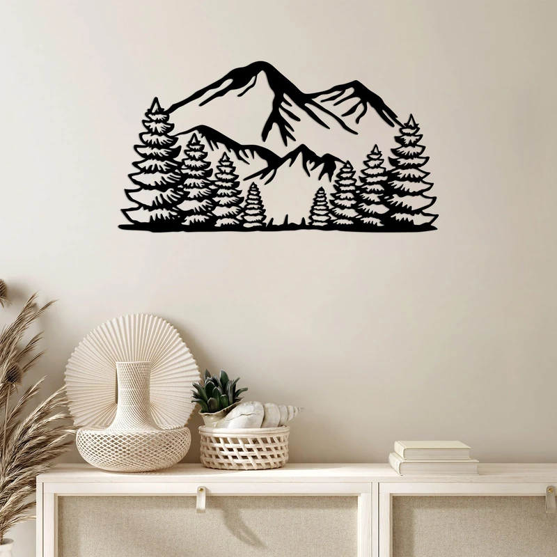 Stylish Black Decorative Metal Wall Accessory, 37 x 70 cm, 100% Metal, 1.5 mm Thickness, Perfect for Modern Home Decor & Unique Wall Art - Image 1
