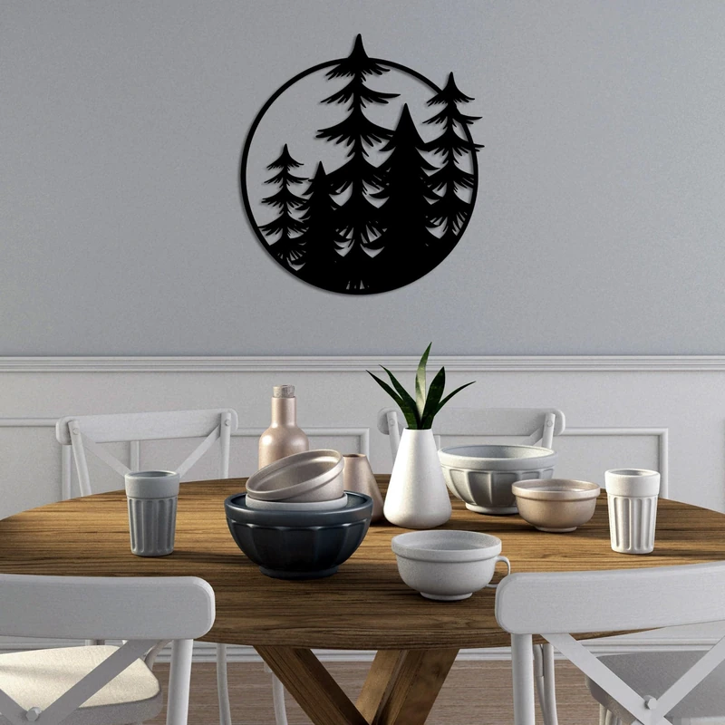 Hanah Home Stylish Black Decorative Metal Wall Accessory, 70 x 65 cm, 100% Metal, 1.5 mm Thick, Easy Wall Mounting, Perfect for Modern Decor - Image 1