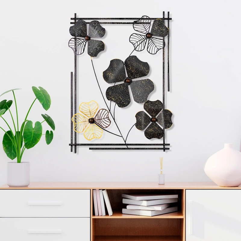 Handmade Decorative Metal Wall Accessory, 50 x 70 x 4 cm | 100% Metal, Unique Hand-Painted Design | Perfect for Home Decor & Art Lovers