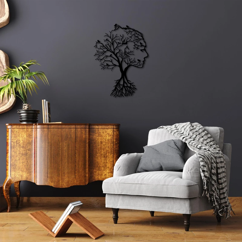 Stylish Black Decorative Metal Wall Accessory, 52 x 70 cm, 100% Metal (1.5 mm Thick), Perfect for Modern Home Decor & Unique Wall Art