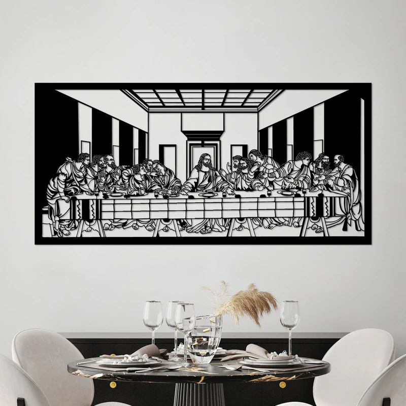 Stylish Black Decorative Metal Wall Accessory, 100 x 48 cm, 100% Metal, 1.5 mm Thickness, Perfect for Modern Home Decor & Office Spaces - Image 1