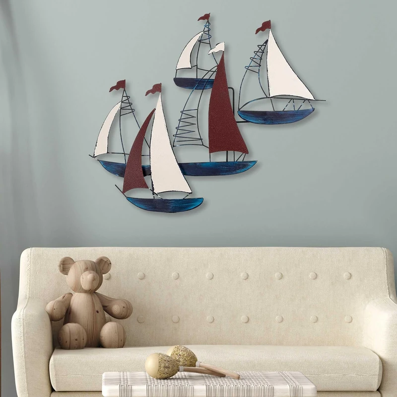 Hand-painted decorative metal wall accessory, 88 x 73 cm, 100% metal (1.5 mm), unique design, lightweight (1,344 kg), perfect for home decor