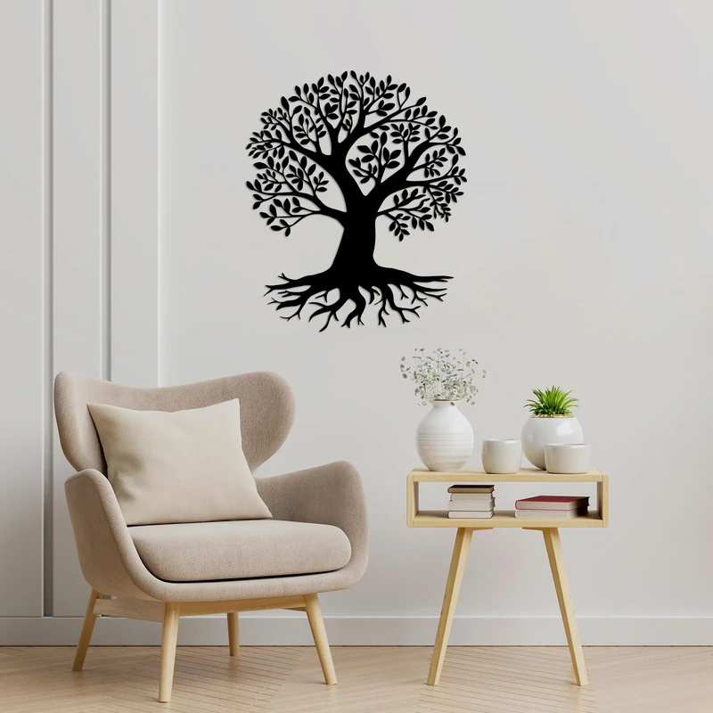 Stylish Black Decorative Metal Wall Accessory, 70 x 83 cm, 100% Metal (1.5 mm Thick), Easy Wall Mounting, Perfect for Modern Home Decor - Image 1