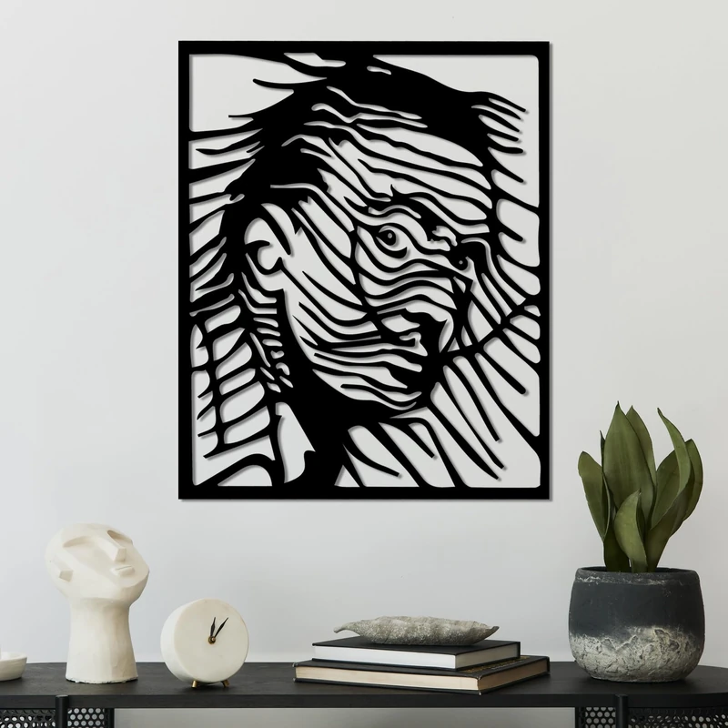 Stylish Black Decorative Metal Wall Accessory, 45 x 56 cm, 100% Metal, 1.5 mm Thickness, Perfect for Modern Home Decor & Unique Wall Art