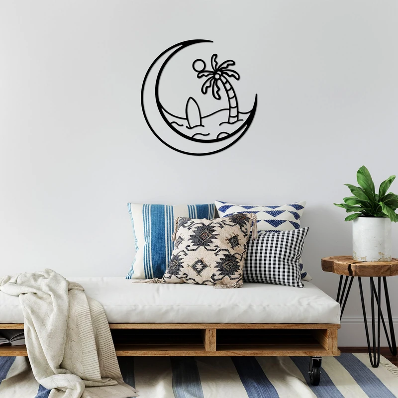 Stylish Black Decorative Metal Wall Accessory, 70 x 70 cm, 100% Metal (1.5 mm Thick), Easy Wall Mounting, Perfect for Modern Home Decor