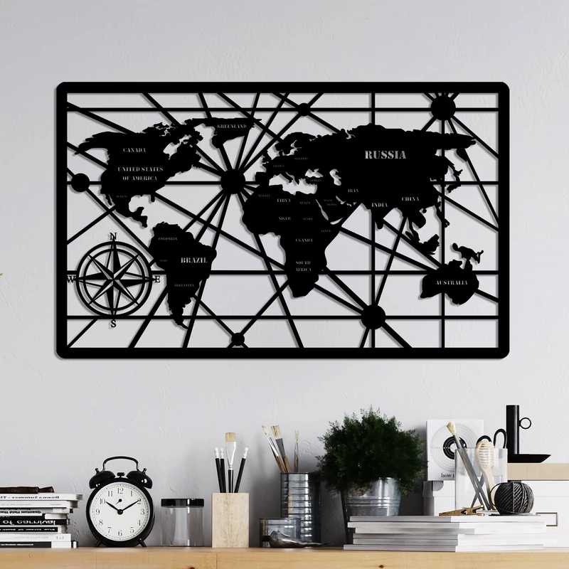 Stylish Black Decorative Metal Wall Accessory, 40 x 65 cm, 100% Metal, 1.5 mm Thick, Lightweight & Easy to Hang, Perfect for Modern Decor