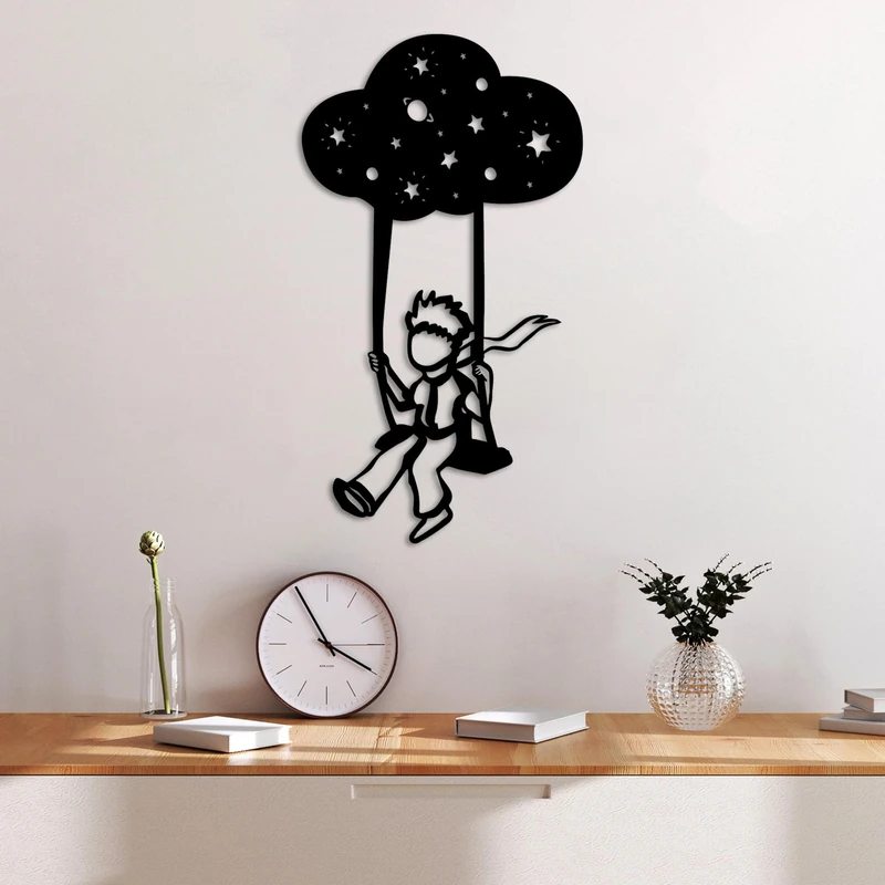 Stylish Black Decorative Metal Wall Accessory, 34 x 62 cm, 100% Metal, 1.5 mm Thickness, Lightweight 0.71 kg, Perfect for Modern Home Decor