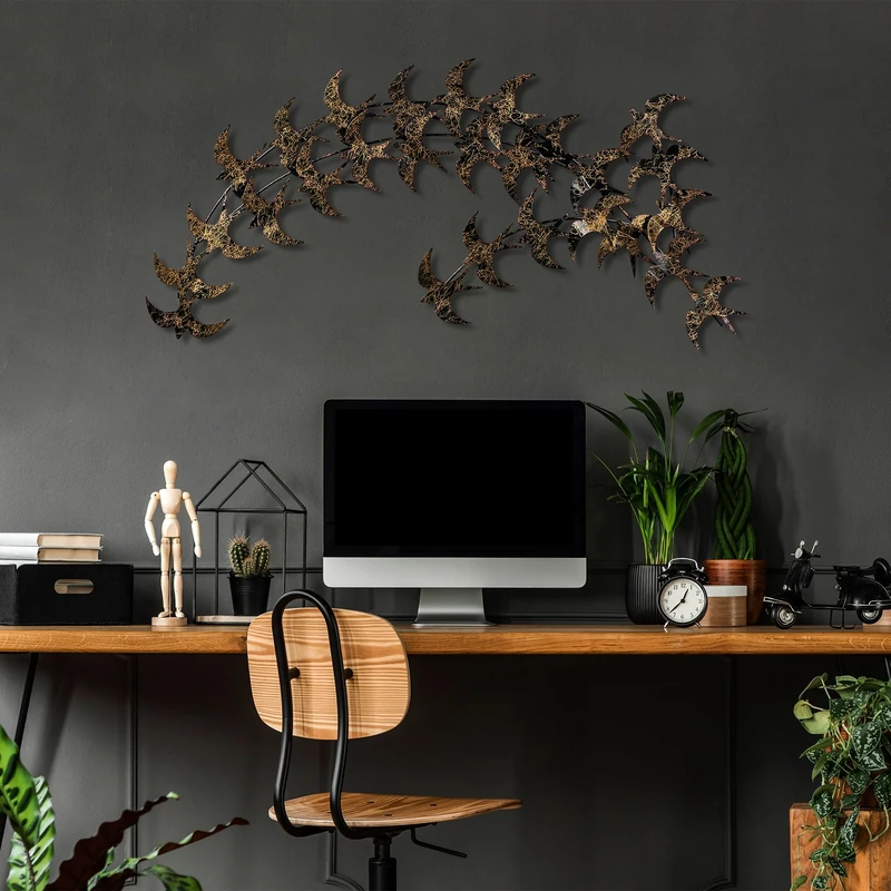 Handmade Decorative Metal Wall Accessory, 75 x 136 cm, 100% Metal (1.5 mm), Unique Gold & Black Design, Perfect for Home Decor & Art Display - Image 1