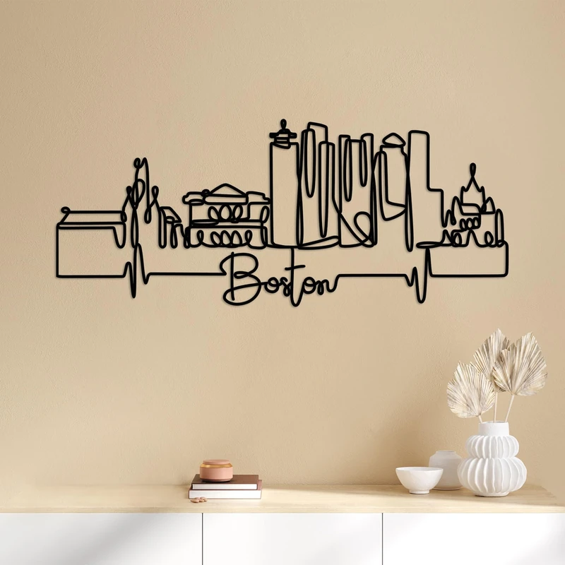 Stylish Black Decorative Metal Wall Accessory, 120 x 47 x 1.5 cm, 100% Metal, 2 mm Thickness, Lightweight & Modern Design for Home Decor