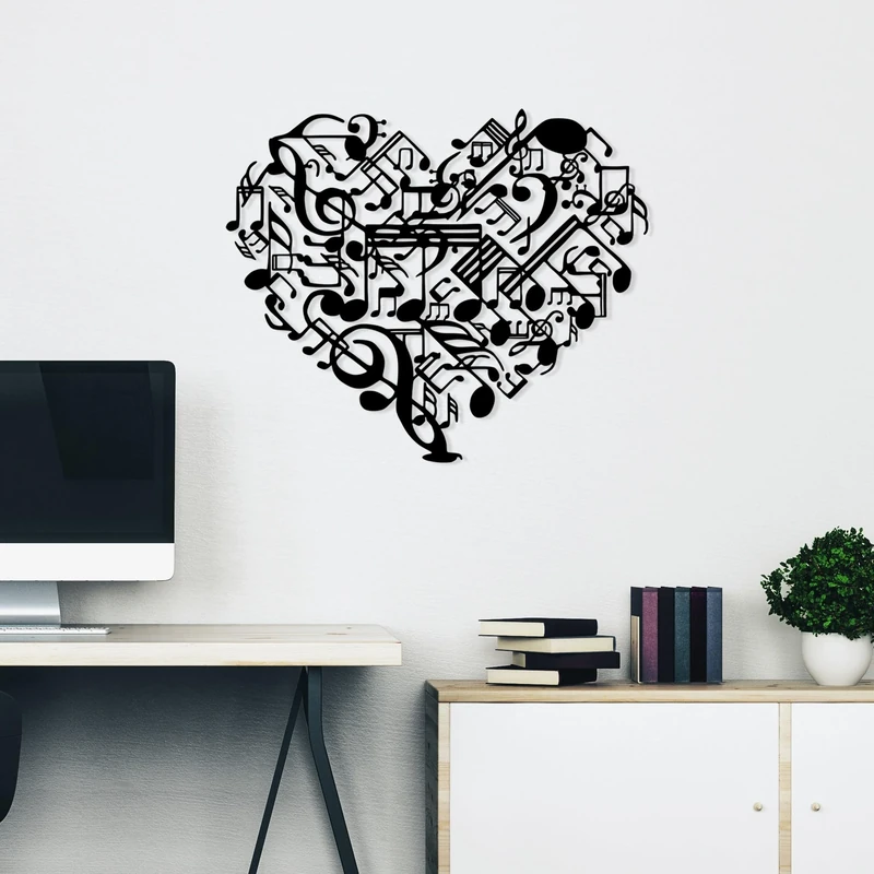 Stylish Black Decorative Metal Wall Accessory, 60 x 74 cm, 100% Metal, 1.5 mm Thick, Lightweight (0.852 kg), Perfect for Modern Home Decor