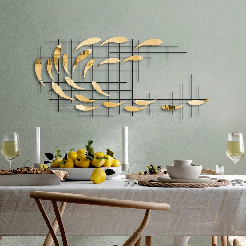 Stylish Decorative Metal Wall Accessory, 100% Metal, 100 x 45 x 4 cm, Durable & Elegant Design for Home Decor, Lightweight at 2,639 kg