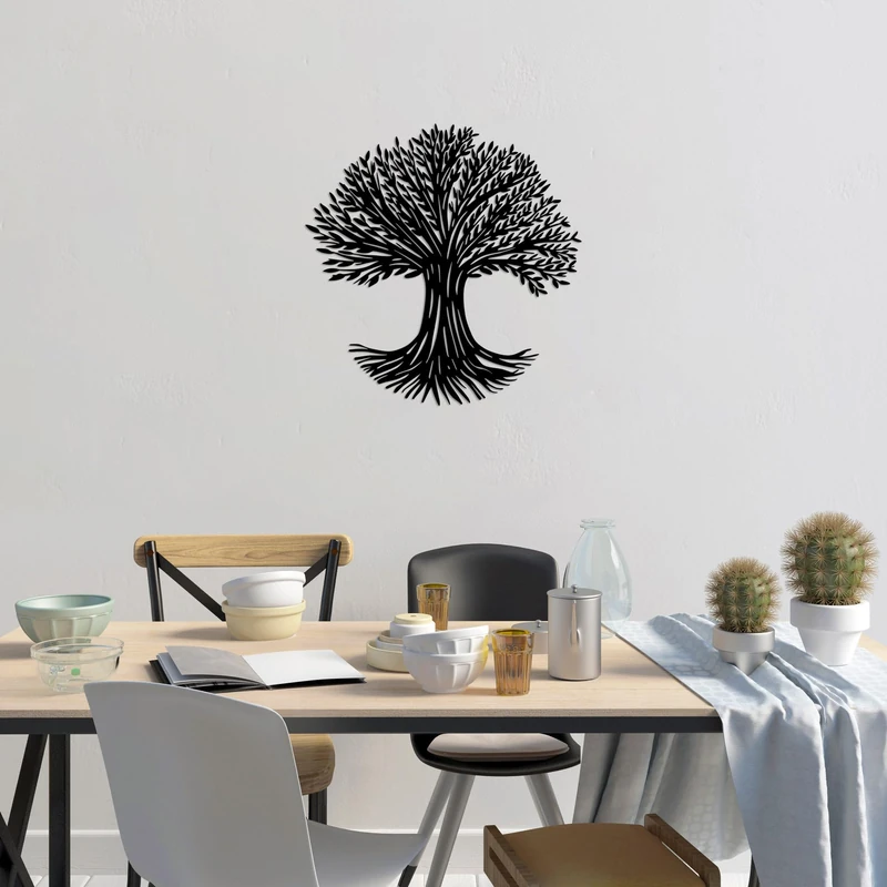 Stylish Black Decorative Metal Wall Accessory, 67 x 68 cm, 100% Metal, 1.5 mm Thickness, Perfect for Modern Home Decor & Unique Wall Art