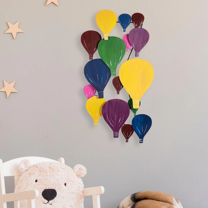 Hand-painted decorative metal wall accessory, 53 x 100 x 7 cm, 100% metal, unique colour variations, perfect for home decor and art lovers - Image 1