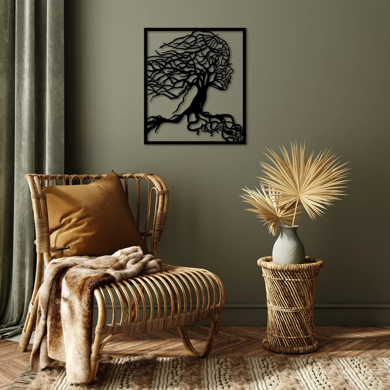 Stylish Black Decorative Metal Wall Accessory, 50 x 58 cm, 100% Metal, 1.5 mm Thickness, Perfect for Modern Home Decor & Unique Wall Art