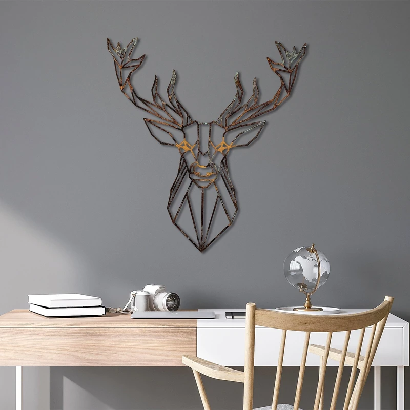 Hand-Painted Decorative Metal Wall Accessory, 60 x 65 cm, 100% Metal, 1.5 mm Thick, Unique Colour Variations, Perfect for Home Decor