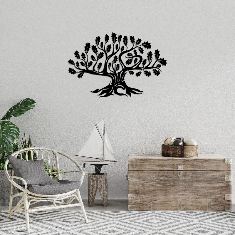 Stylish Black Decorative Metal Wall Accessory, 70 x 46 cm, 100% Metal (1.5 mm Thick), Easy Wall Mounting, Perfect for Modern Home Decor