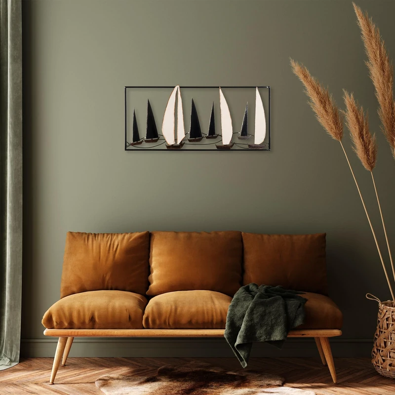 Hand-Painted Decorative Metal Wall Accessory, 40 x 91 x 5 cm, 100% Metal, Unique Colour Variations, Perfect for Home Decor & Art Lovers - Image 1