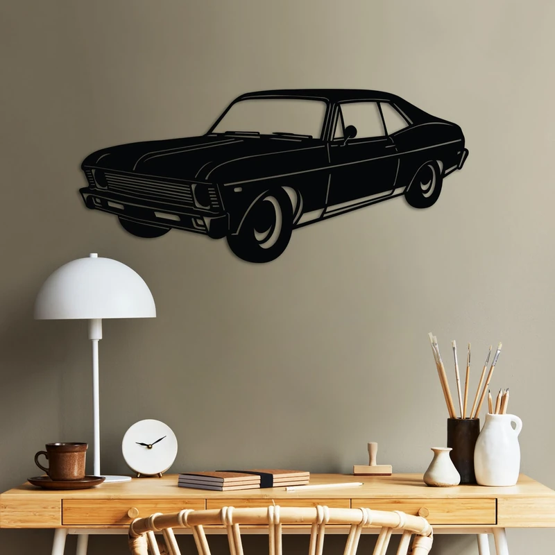 Stylish Black Decorative Metal Wall Accessory, 60 x 27 cm, 100% Metal, 1.5 mm Thickness, Lightweight and Durable, Perfect for Home Decor