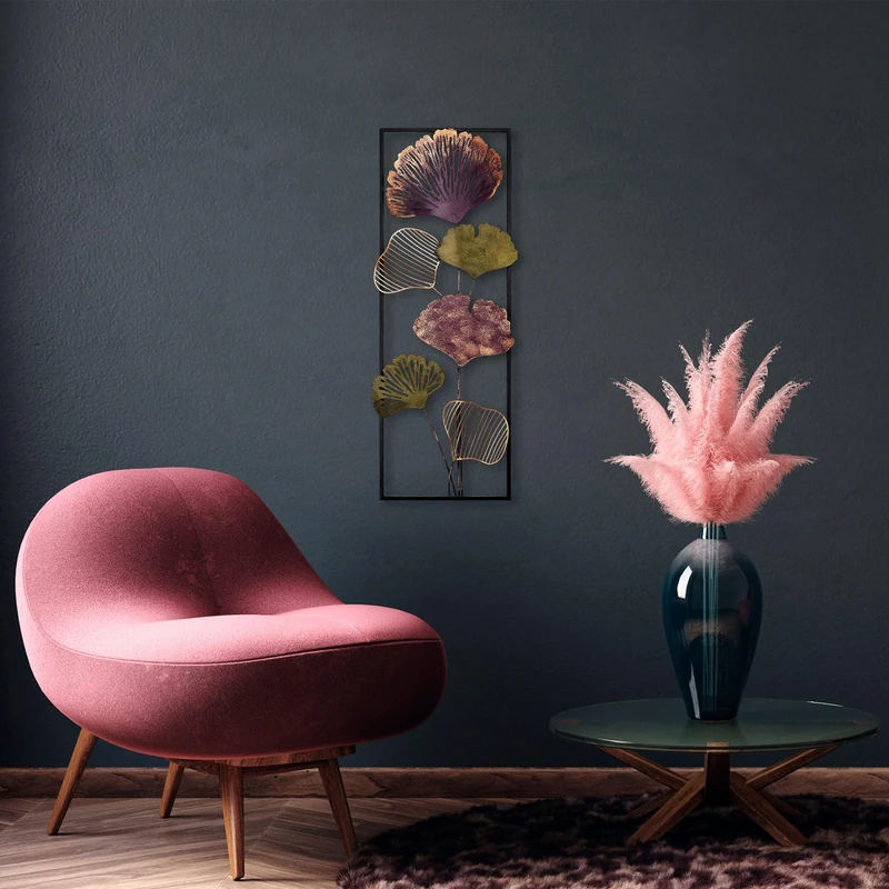 Hand-Painted Decorative Metal Wall Accessory, 32 x 90 cm, 100% Metal (1.5 mm), Unique Design, Easy Wall Mounting, Perfect for Home Decor - Image 1