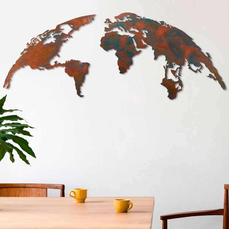 Hand-painted decorative metal wall accessory, 150 cm x 59 cm, 100% metal (1.5 mm), unique art piece for home decor, stylish and durable design