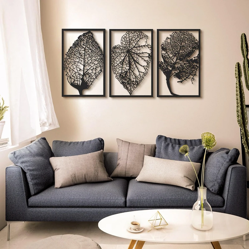 Stylish Black Decorative Metal Wall Accessory, 45 x 70 cm, 100% Steel, 1.5 mm Thick, Lightweight 0.8 kg, Perfect for Modern Home Decor