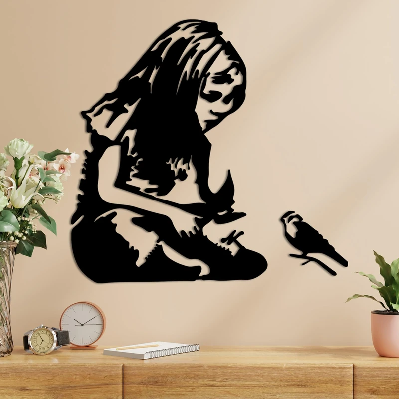 Elegant Black Decorative Metal Wall Accessory, 54 x 72 cm, 100% Metal, 1.5 mm Thickness, Easy Wall Mounting, Stylish Home Decor Accent