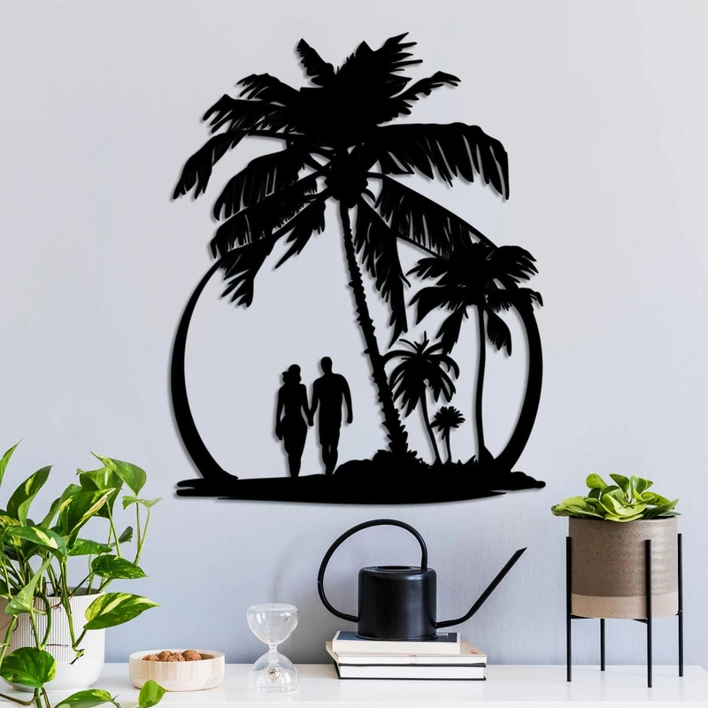 Stylish Black Decorative Metal Wall Accessory, 55 x 44 cm, 100% Metal, 1.5 mm Thickness, Perfect for Modern Home Decor & Office Spaces