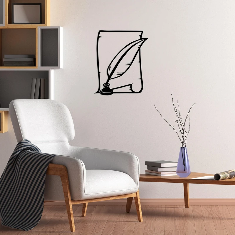 Hanah Home Stylish Black Decorative Metal Wall Accessory, 58 x 70 cm, 100% Metal, 1.5 mm Thickness, Easy Wall Mounting, Perfect for Modern Decor