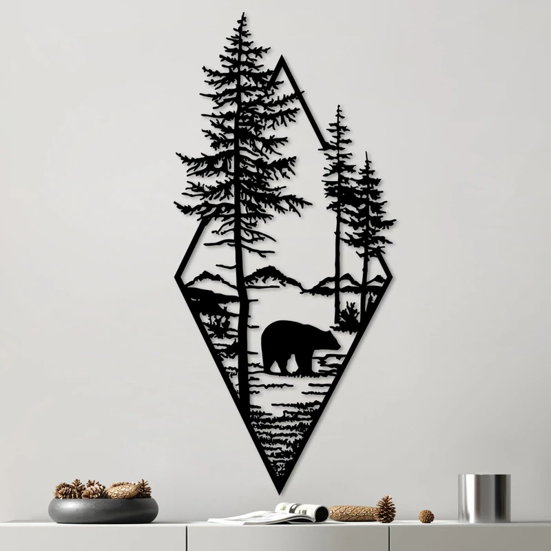 Stylish Black Decorative Metal Wall Accessory, 39 x 85 cm, 100% Metal, 1.5 mm Thickness, Perfect for Modern Home Decor & Unique Spaces