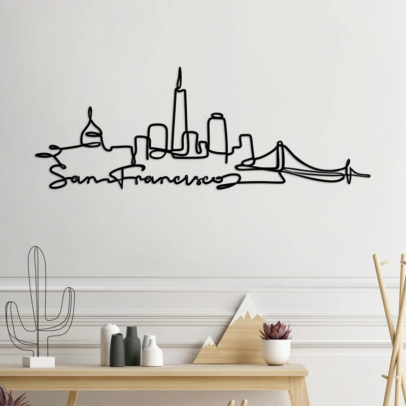 Stylish Black Decorative Metal Wall Accessory, 120 x 43 x 1.5 cm, 100% Metal, 2 mm Thickness, Lightweight & Modern Design for Home Decor