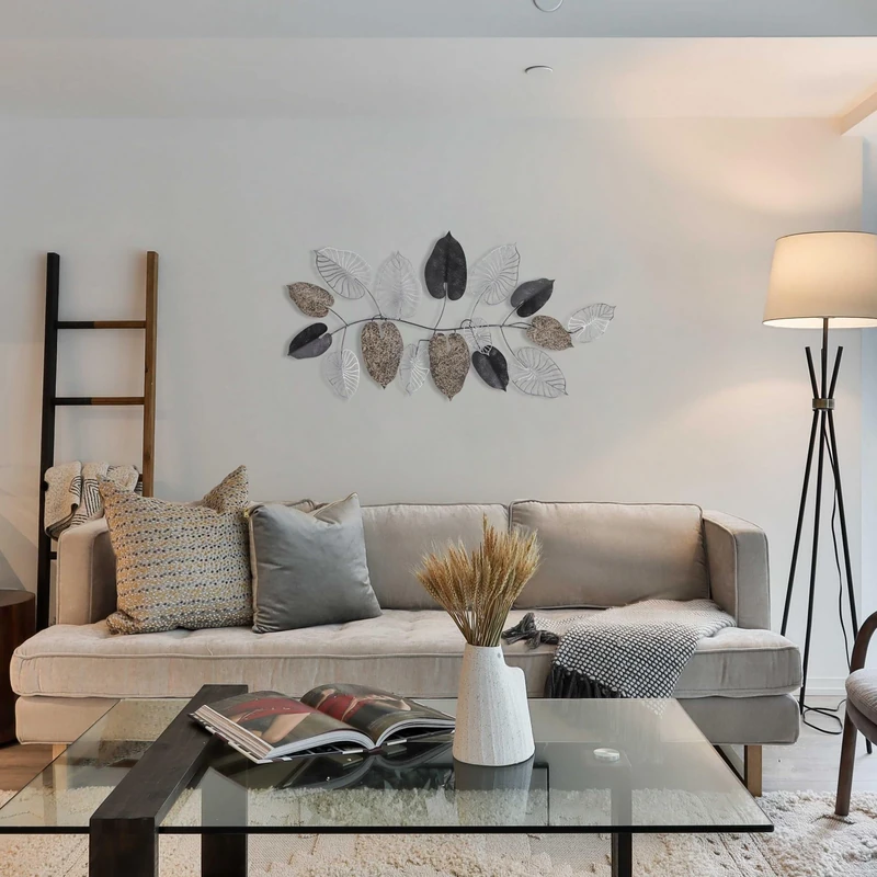 Hand-Painted Decorative Metal Wall Accessory, 120 x 4 x 63 cm, 100% Metal, 0.8 mm Thick, Unique Colour Variations for Stylish Home Decor