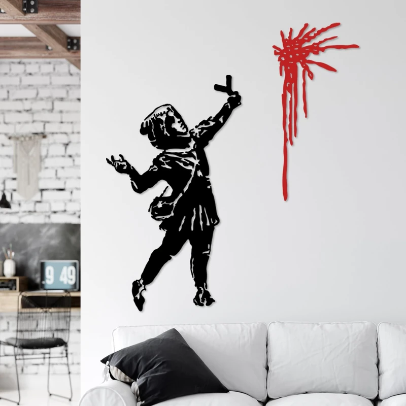 Hanah Home Stylish Black Decorative Metal Wall Accessory, 48 x 83 cm & 30 x 62 cm, 100% Metal, 1.5 mm Thick, Easy Wall Mounting, Perfect for Modern Decor