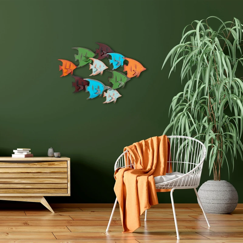 Hand-Painted Decorative Metal Wall Accessory, 83 x 58 x 8 cm, 100% Metal, Unique Colour Variations, Perfect for Home Decor & Art Lovers - Image 1