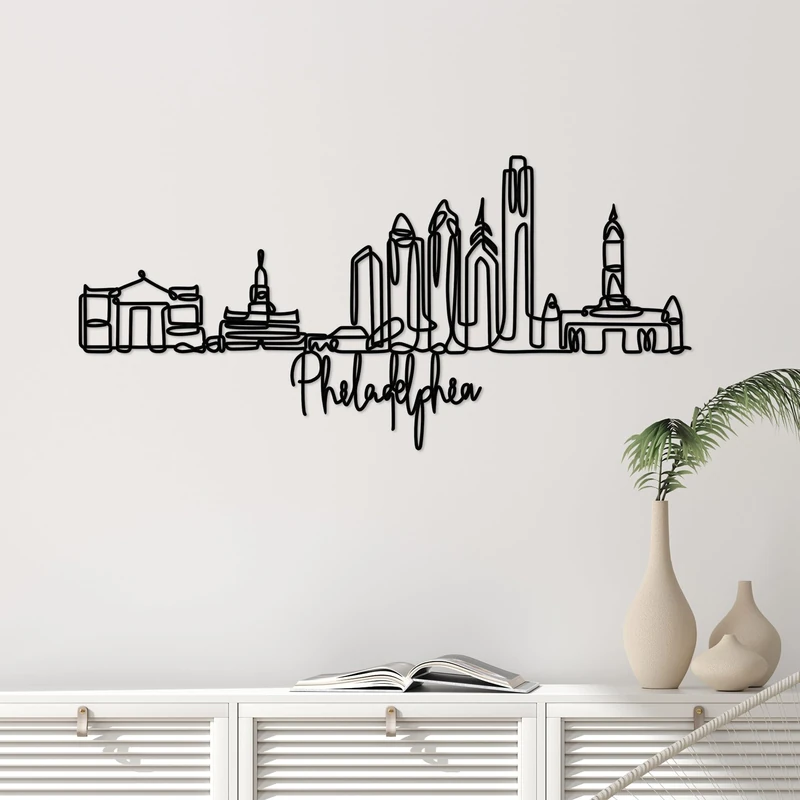 Stylish Black Decorative Metal Wall Accessory, 120 x 57 x 1.5 cm, 100% Metal, 2 mm Thickness, Perfect for Modern Home Decor & Art Display
