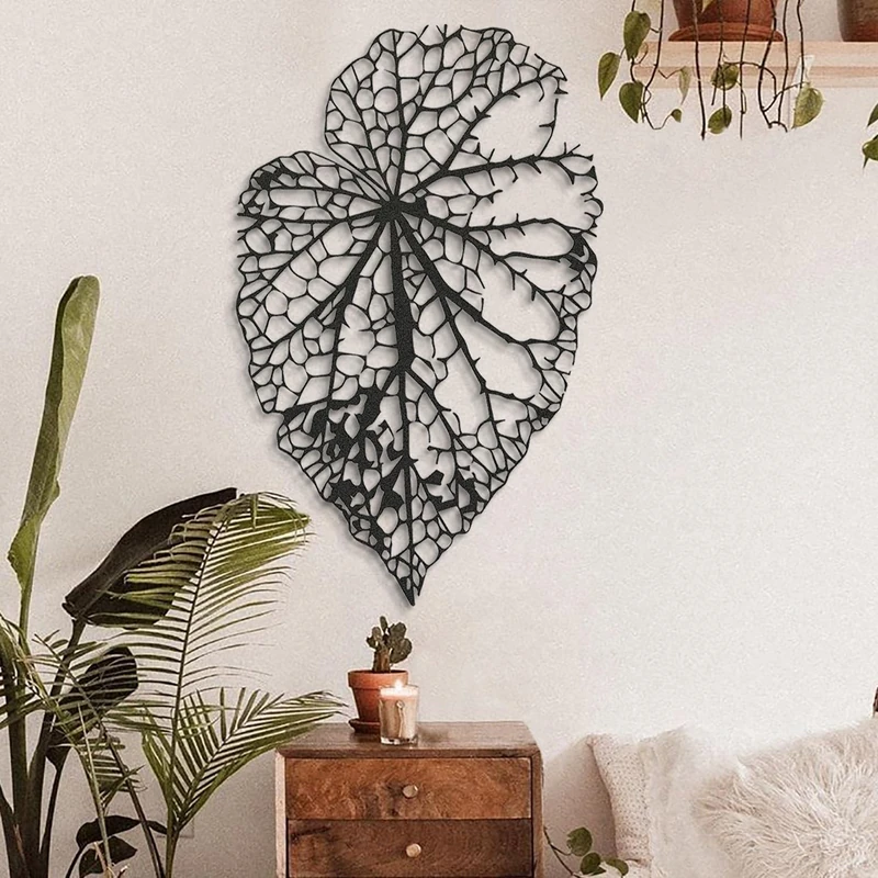 Stylish Black Decorative Metal Wall Accessory, 59 x 94 cm, 100% Steel, 1.5 mm Thickness, Lightweight 1.6 kg, Perfect for Modern Home Decor - Image 1
