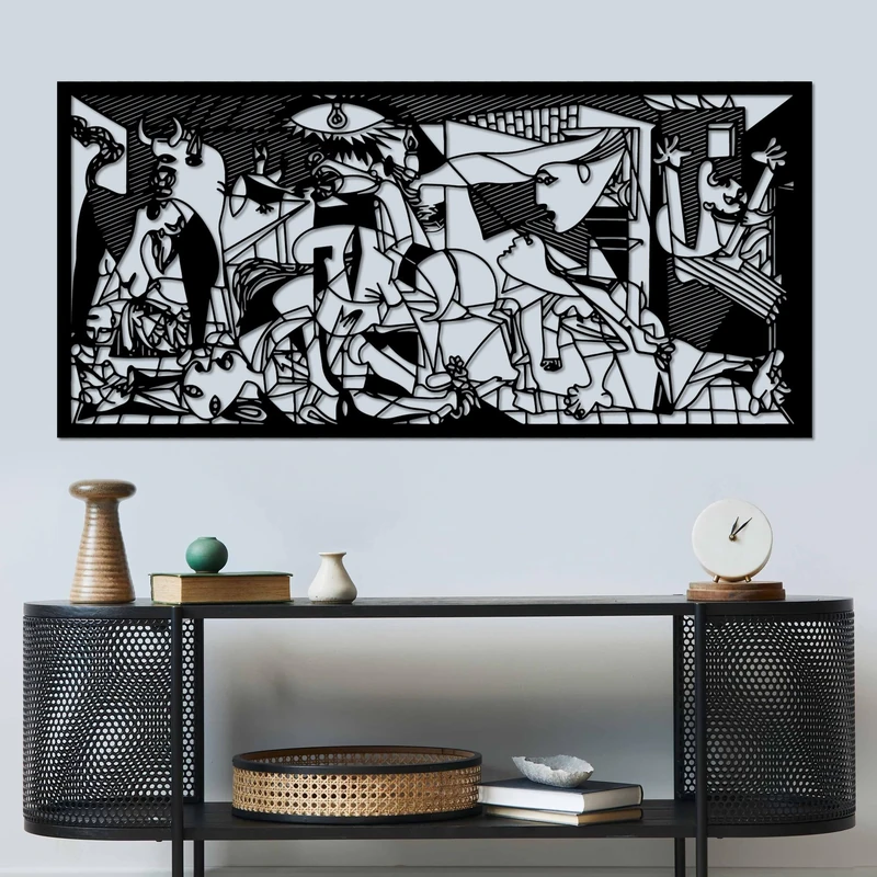 Stylish Black Decorative Metal Wall Accessory, 85 x 40 cm, 100% Metal, 1.5 mm Thickness, Perfect for Modern Home Decor & Office Spaces - Image 1