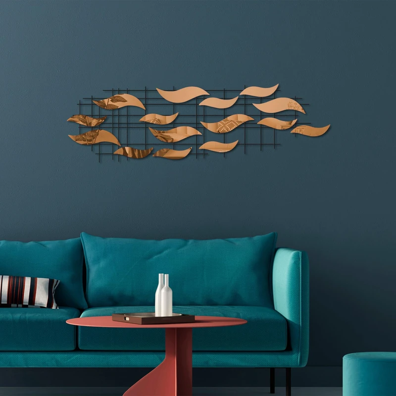 Stylish Decorative Metal Wall Accessory, 110 cm x 32 cm x 4 cm, 100% Metal, Lightweight at 2.37 kg, Perfect for Modern Home Decor & Art Display