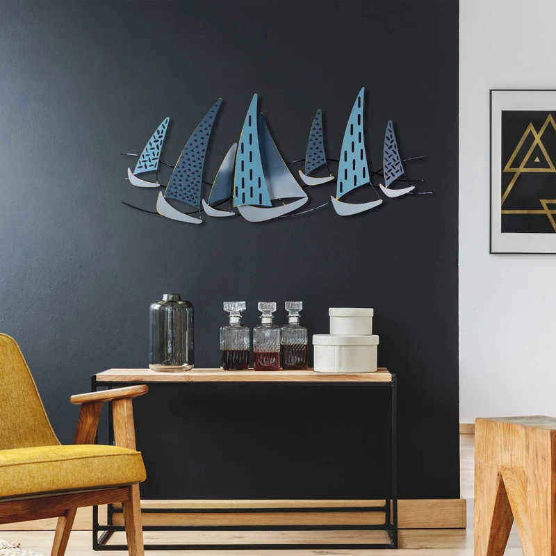 Handmade Decorative Metal Wall Accessory, 51 x 120 cm, 100% Metal (1.5 mm), Unique Hand-Painted Design, Perfect for Home Decor & Art Lovers - Image 1